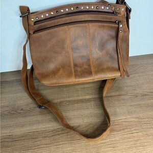 Lady Conceal Brynn Leather Crossbody Cognac 9.5x12.5